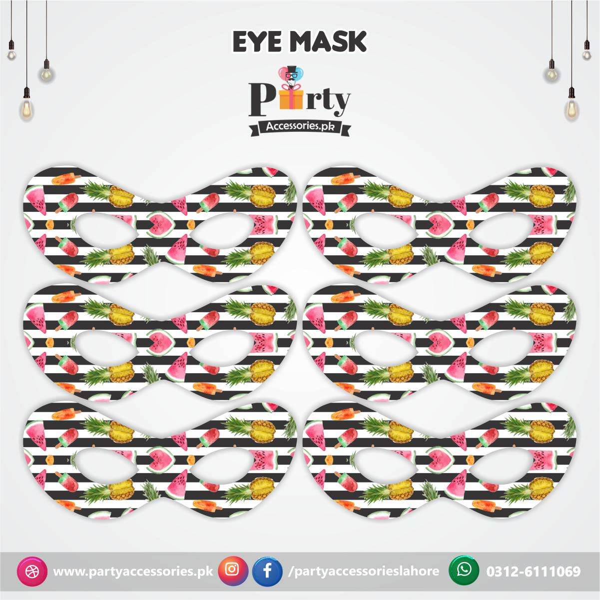 Customized Tutti Fruity theme birthday party face masks 