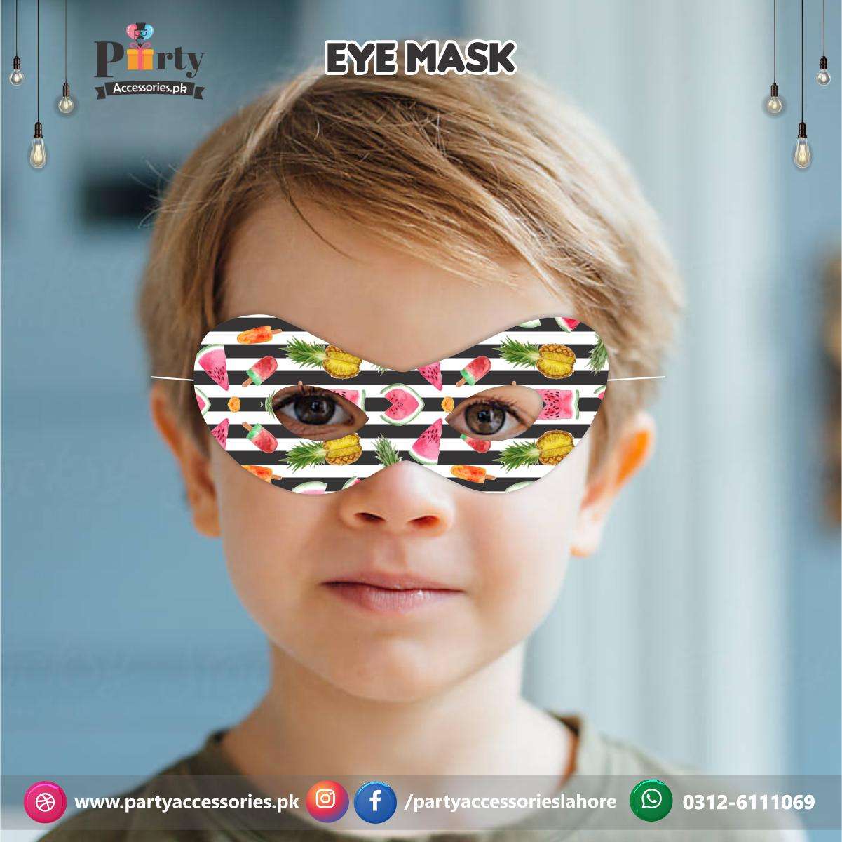 Customized Tutti Fruity theme birthday party face masks 