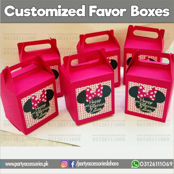 Customized Minnie Mouse theme Favor / Goody Boxes
