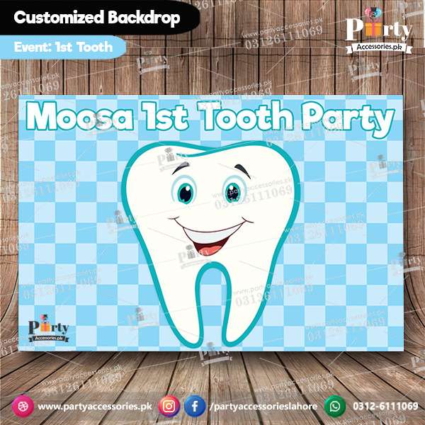 Backdrop for your baby first tooth theme party 1st tooth ideas pinterest
