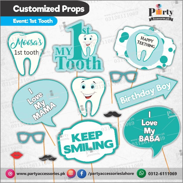 Customized First tooth party Photography Props 1st tooth ideas