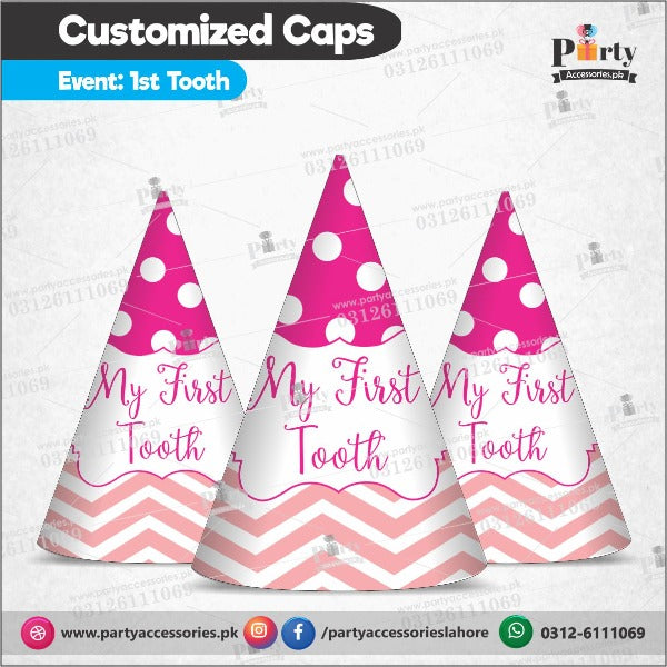 Cone shape caps to celebrate First tooth theme party