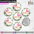 Customized flamingo button badges