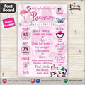 Customized Flamingo theme first birthday Fact board / Milestone Board