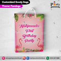Customized Goody Bags / favor bags in flamingo theme