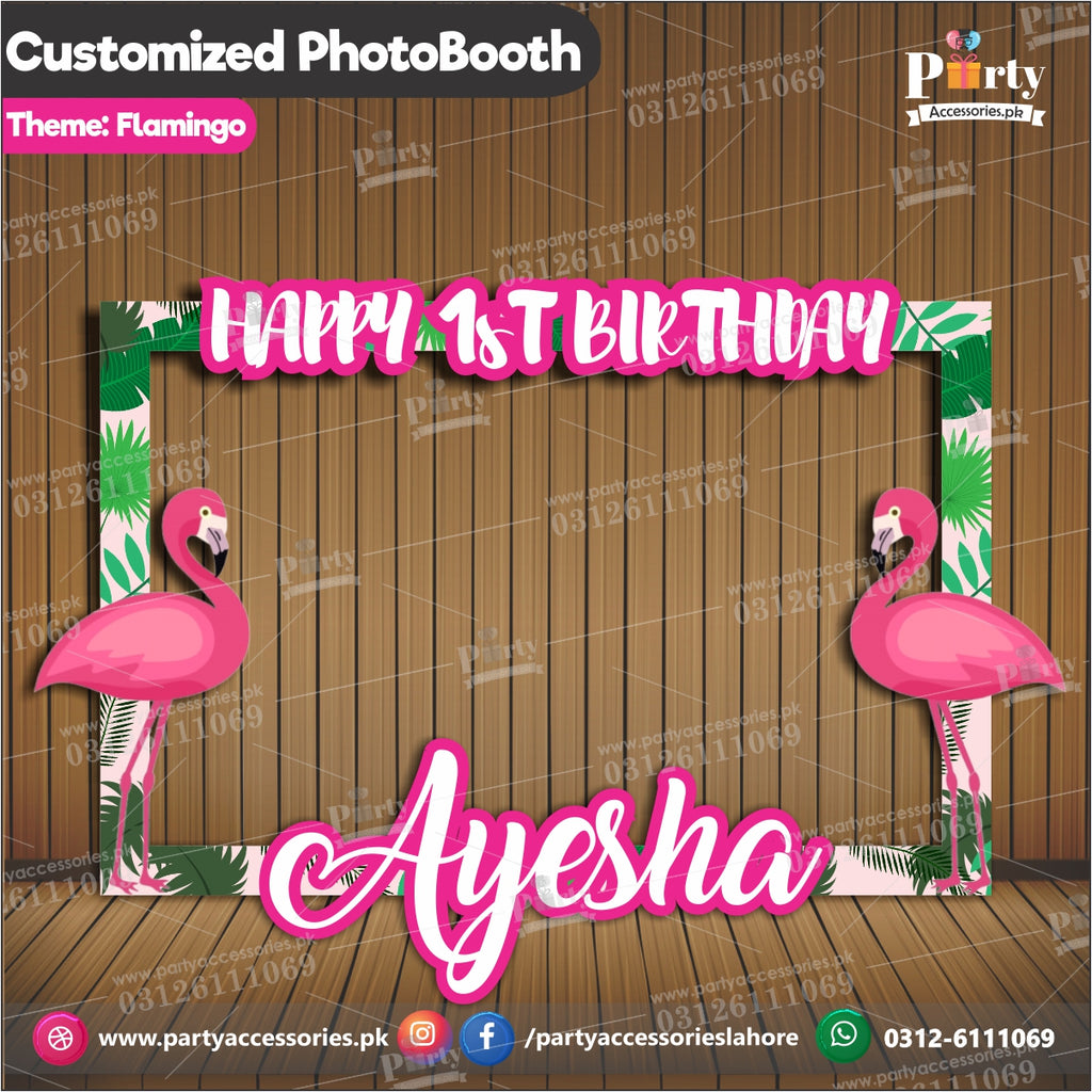 Customized Photo Booth / selfie frame for Flamingo theme party