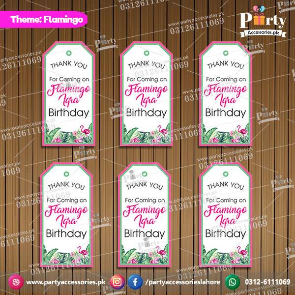 Customized Gift tags in Flamingo theme