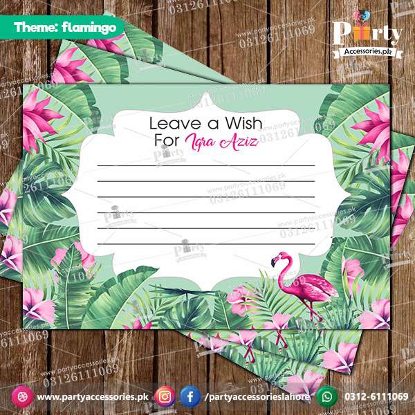 Customized wish cards in Flamingo theme