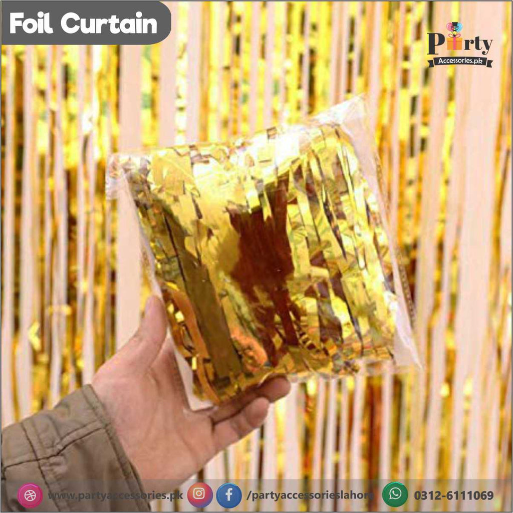 Metallic Foil Tinsel Fringe Curtain Golden for Birthday or other Party Backdrops Decoration door decoration