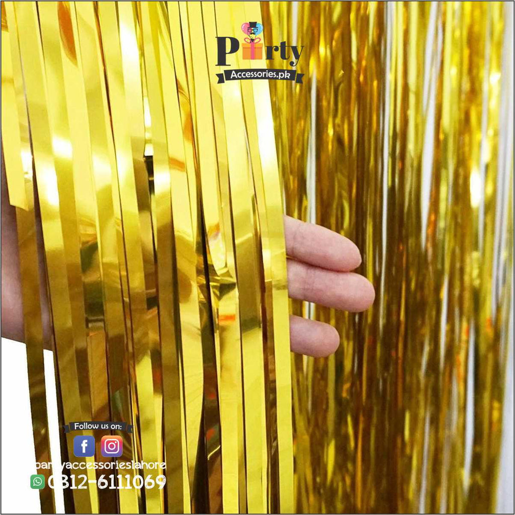 Metallic Foil Tinsel Fringe Curtain Golden for Birthday or other Party Backdrops Decoration door decoration