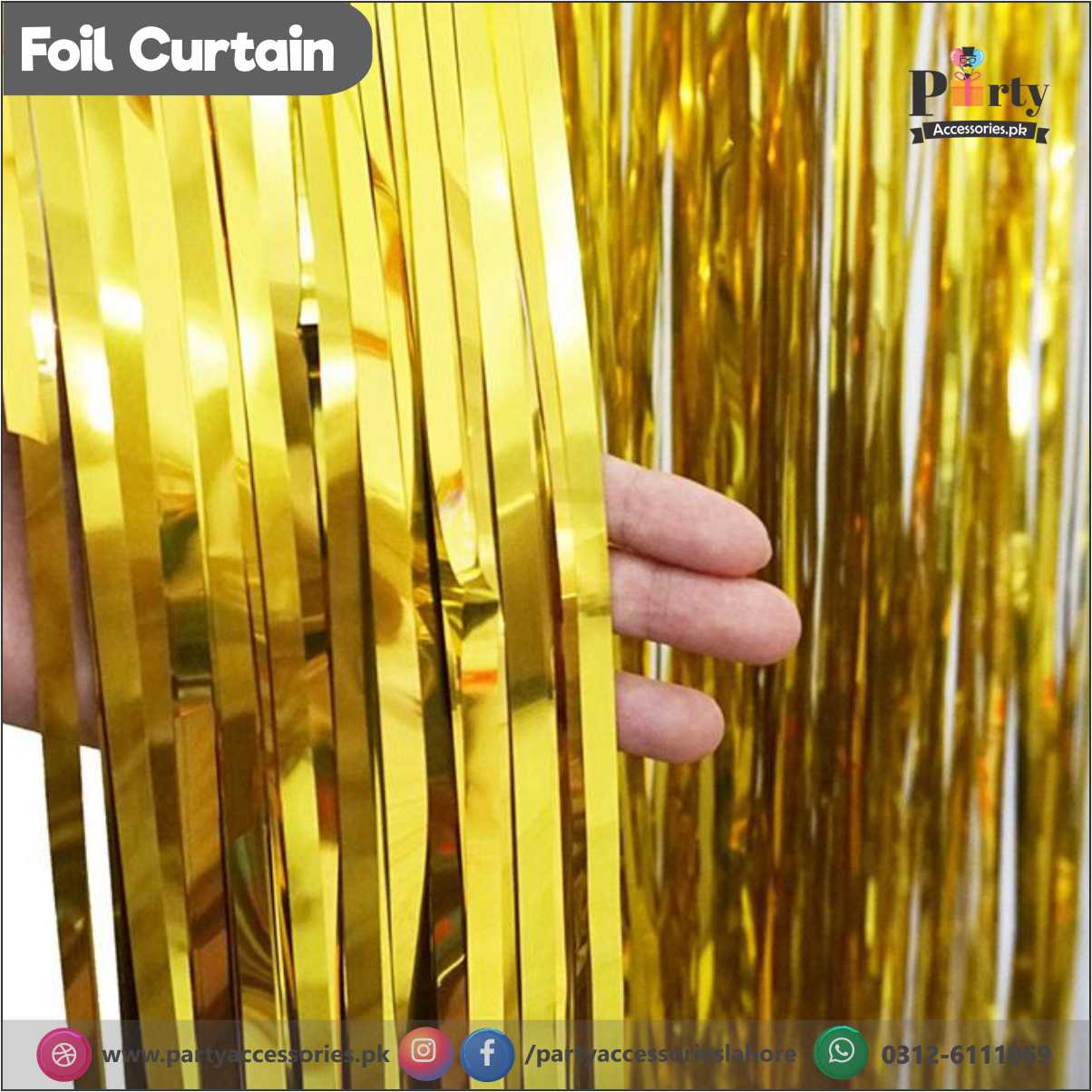 Golden Metallic Foil Fringe Curtain