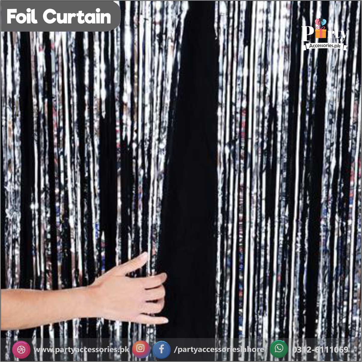 Silver Metallic Foil Fringe Curtain tinsel