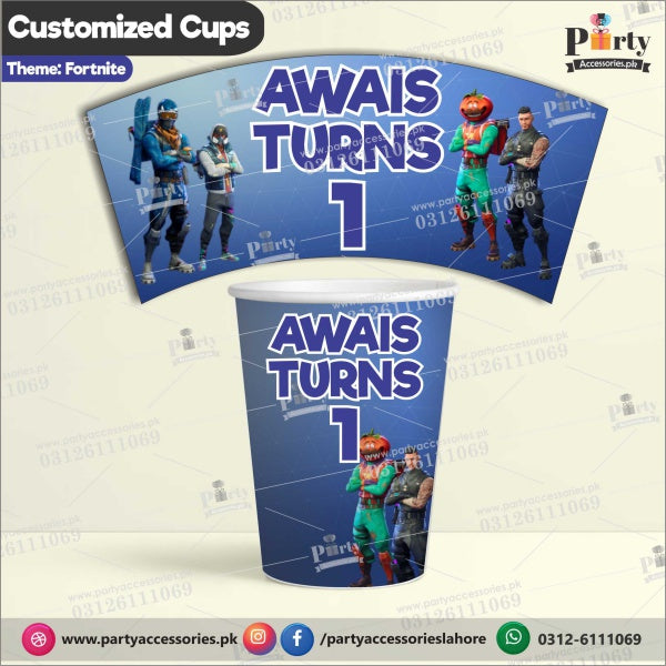 Customized disposable Paper CUPS for Fortnite theme party