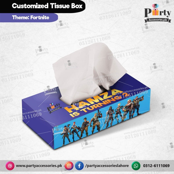 Customized Tissue Box Fortnite theme birthday table Decor