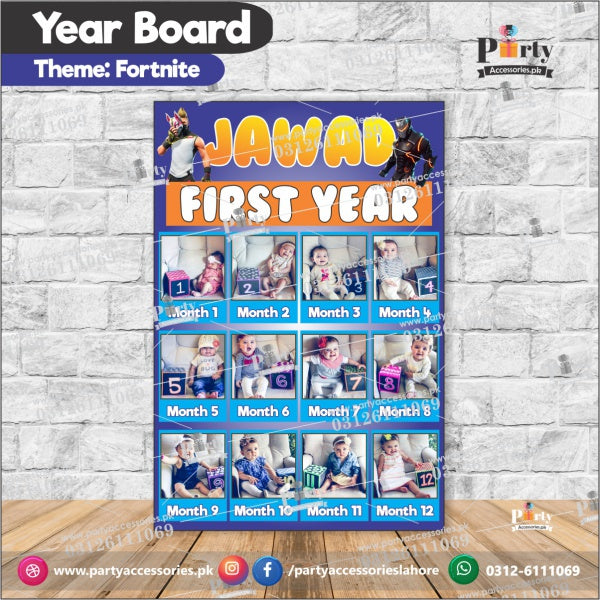 Customized Month wise year Picture board in Fortnite theme (year board)