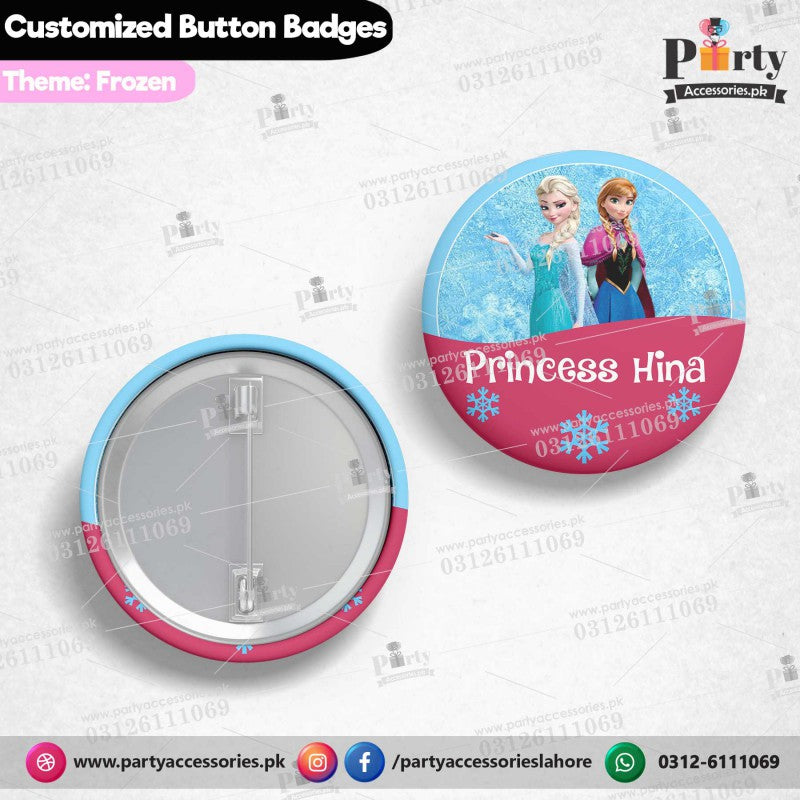 Frozen Birthday theme Customized button badge