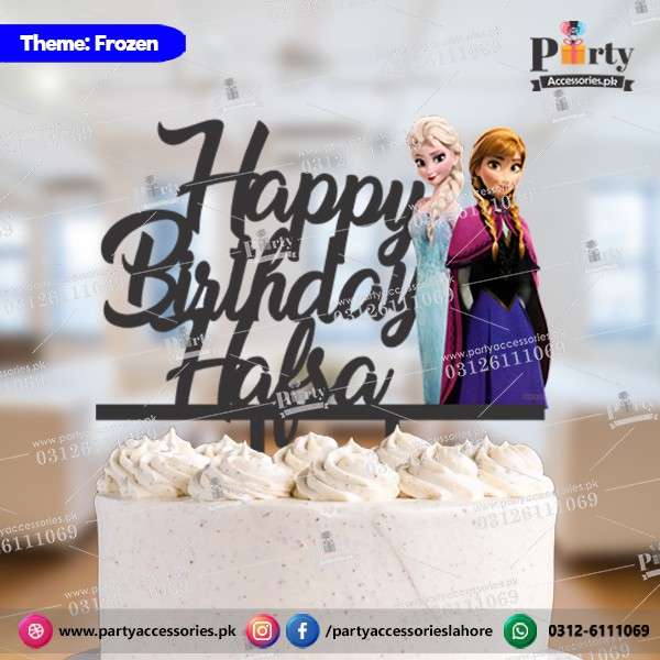 Frozen theme Customized wooden cake topper table decoration