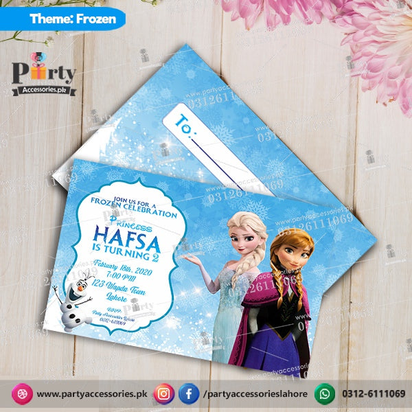  Pack Of 6 Customized Frozen Party Invitation Cards