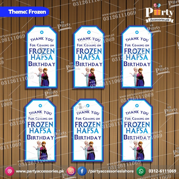 Customized Gift tags / thank you tags in Frozen Elsa theme