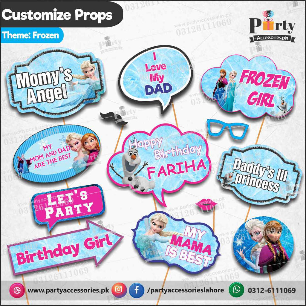 Customized props set for Frozen theme birthday party