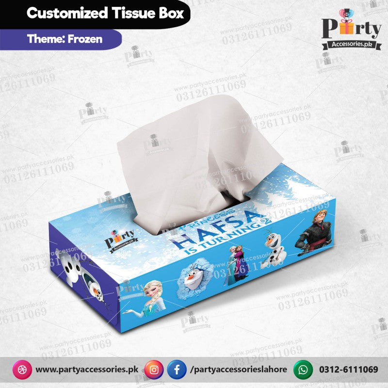 Customized Tissue Box in Frozen theme birthday table Decor