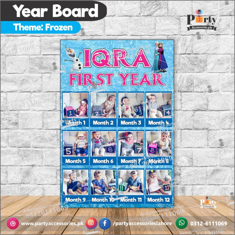 Customized Month wise year Picture board in Frozen theme (year board) WALL decoration