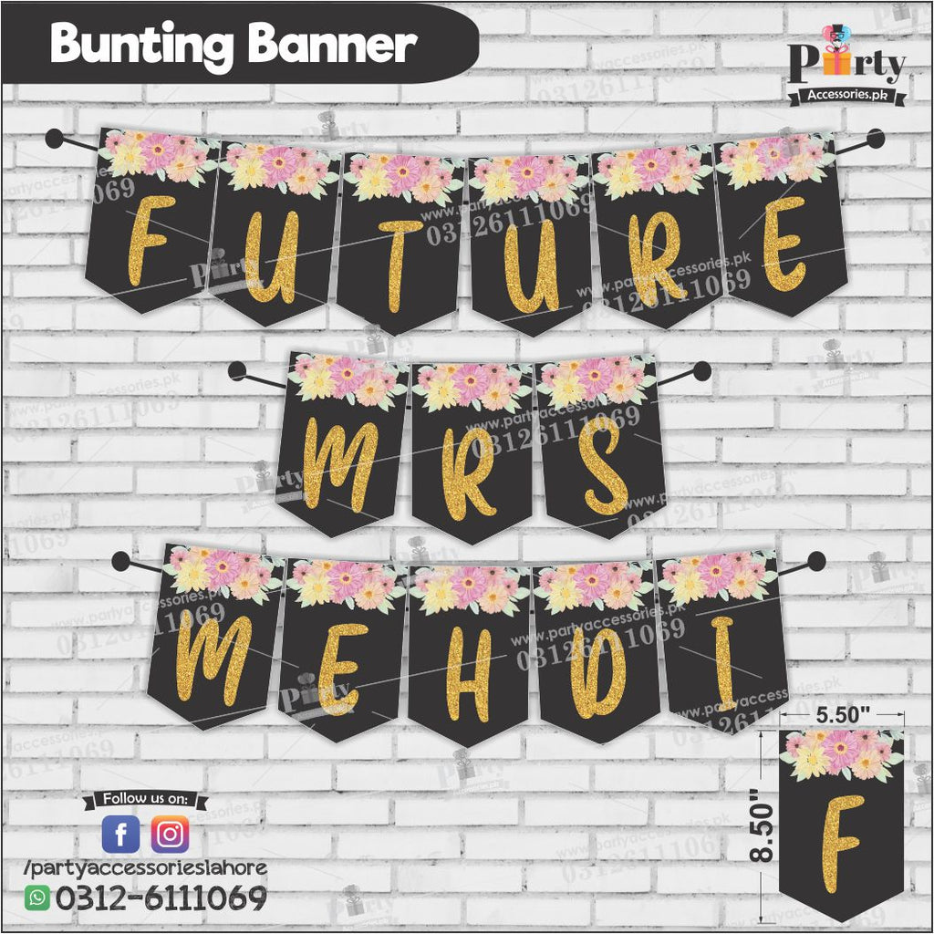 Customized Future Mrs Bunting Banners for Bridal Shower event