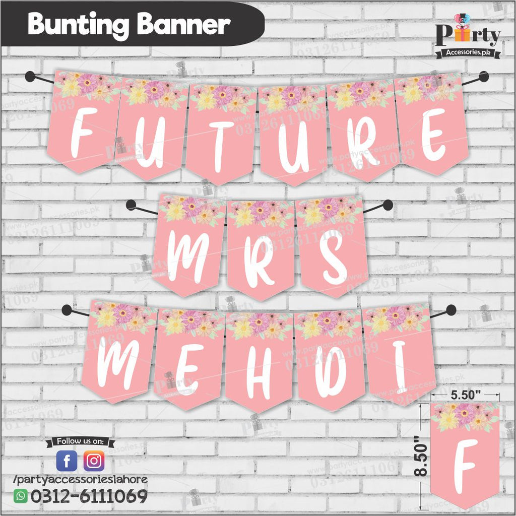 Customized Future Mrs Bunting Banners for Bridal Shower event