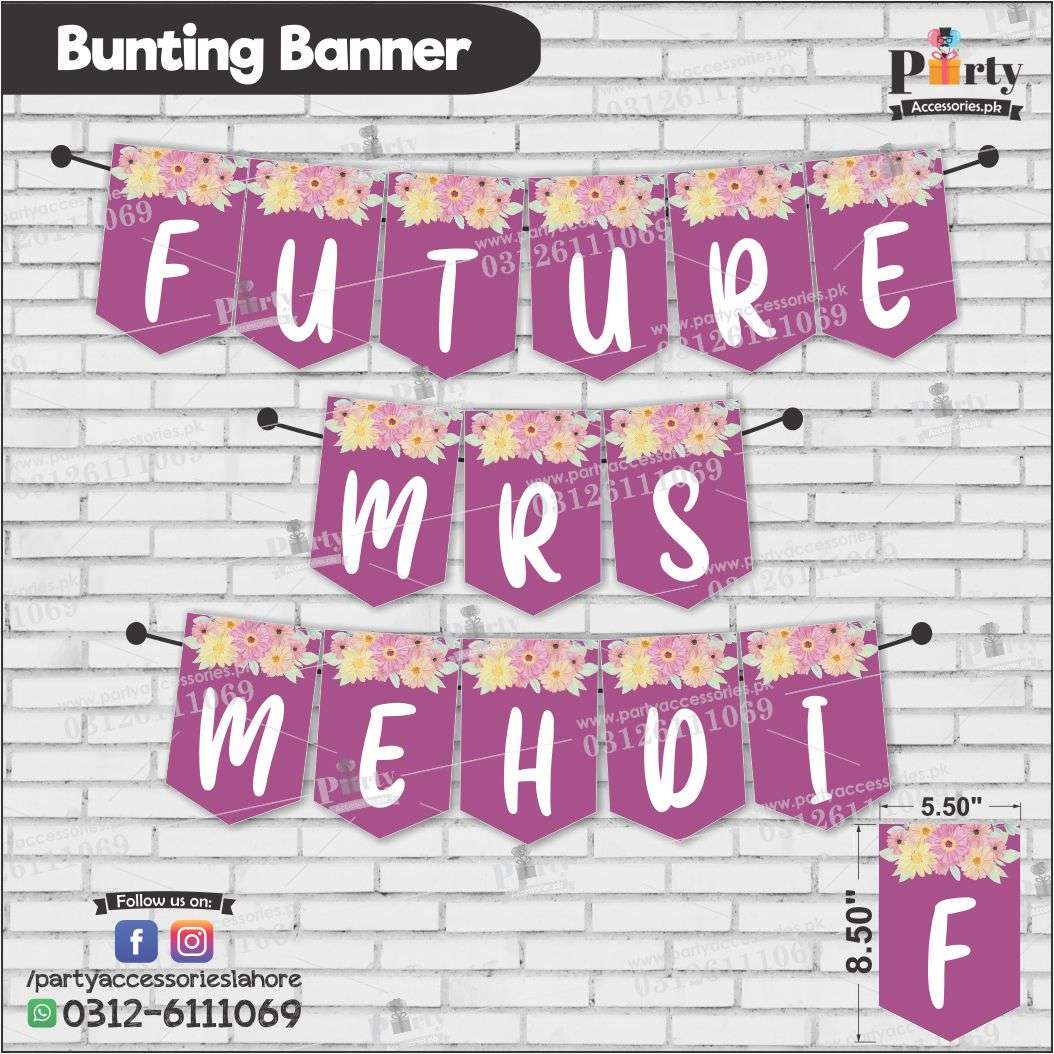 Customized Future Mrs Bunting Banners for Bridal Shower event