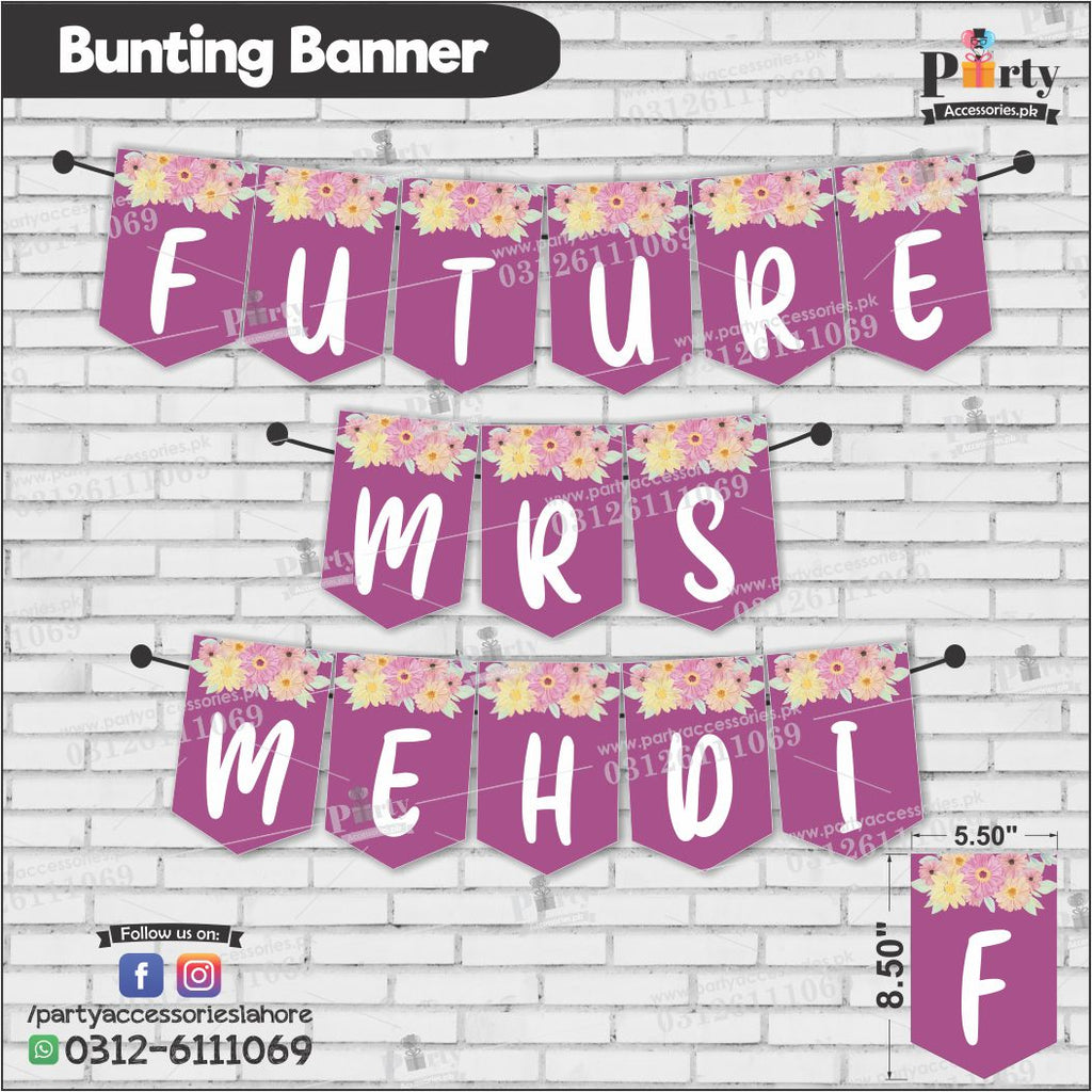 Customized Future Mrs Bunting Banners for Bridal Shower event