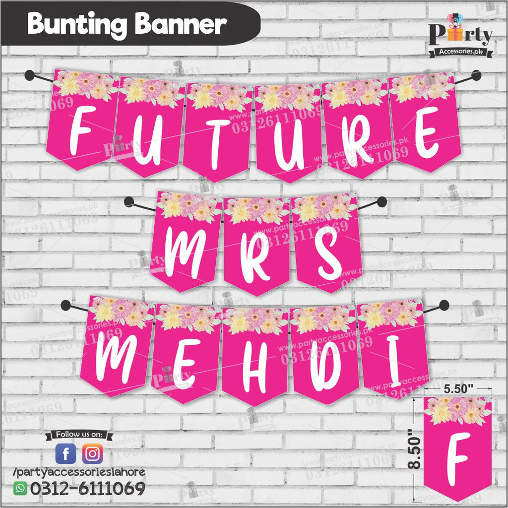 Customized Future Mrs Bunting Banners for Bridal Shower event