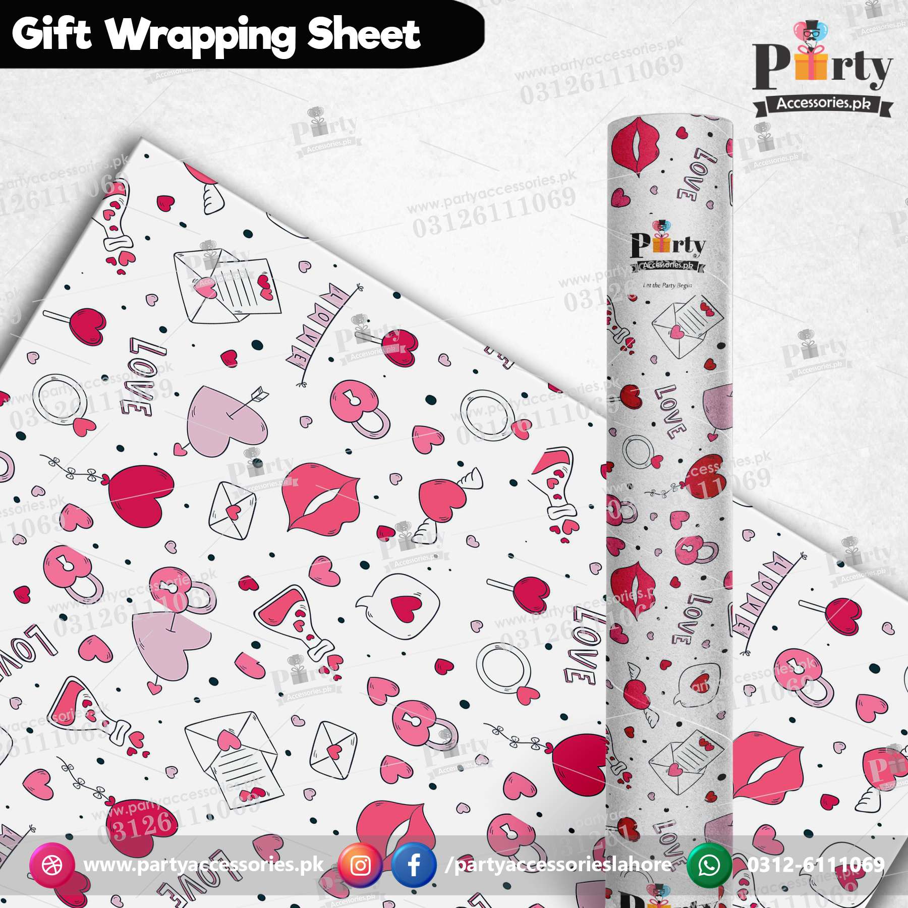 Valentine's Day Gift wrapping sheets