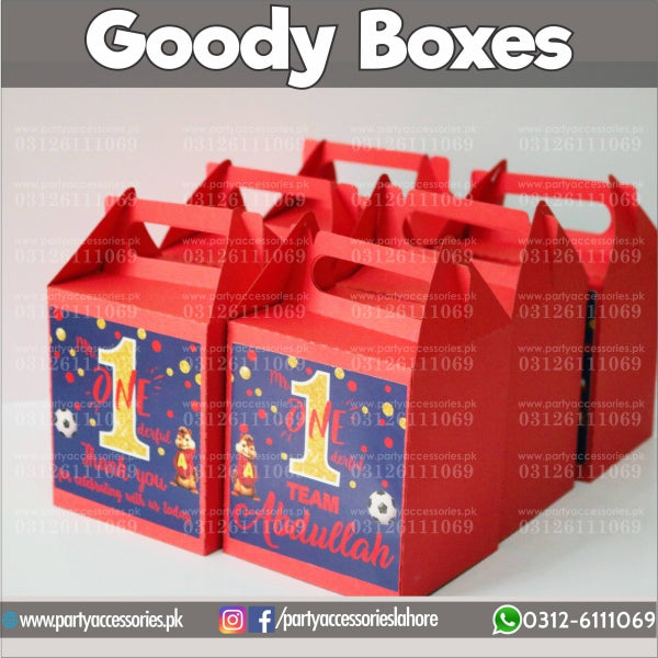 Customized OneDerful theme Favor / Goody Boxes for birthday Parties