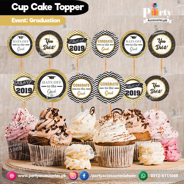 Cupcake or meethai toppers set for Graduation table decor