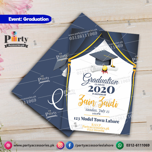 Pack Of 6 customized graduation party Invitations