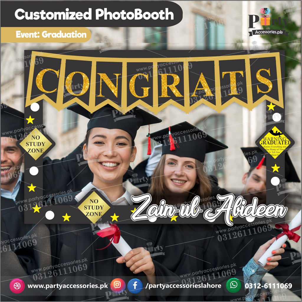 Customized Photo Booth / selfie frame for GRADUATION (landscape)