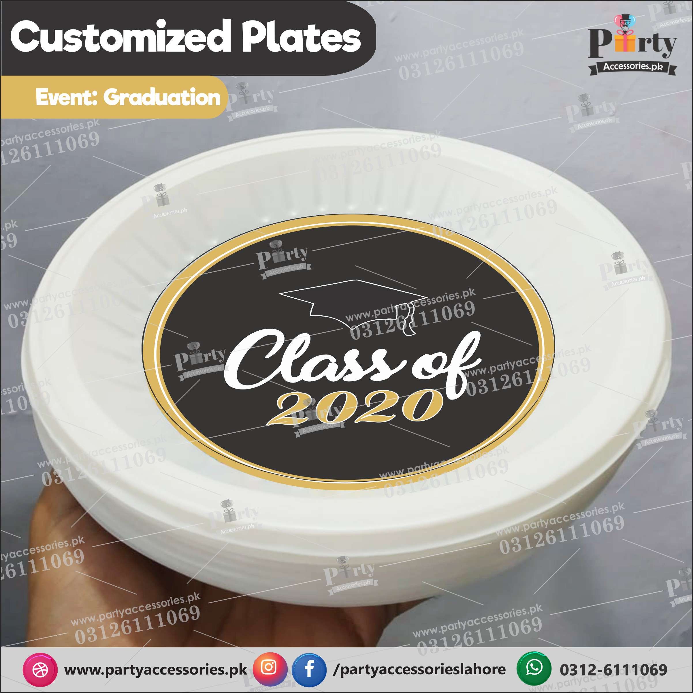 Customized disposable plates for GRADUATION party