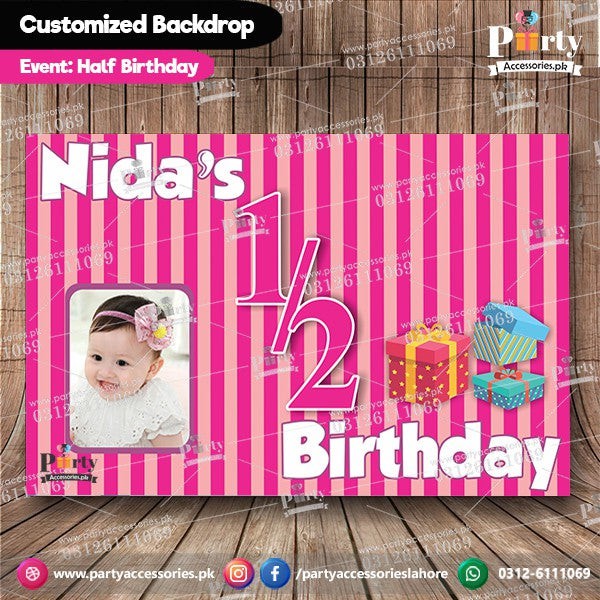 Customized backdrop for your Kid's Half birthday party celebration