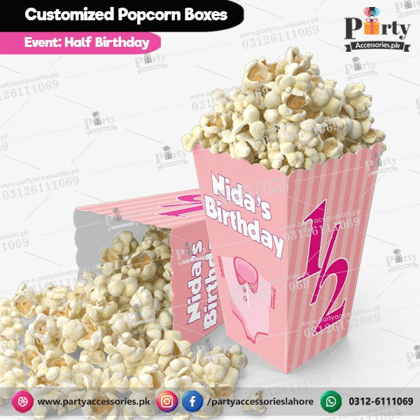 Customized Popcorn Boxes for half birthday celebration
