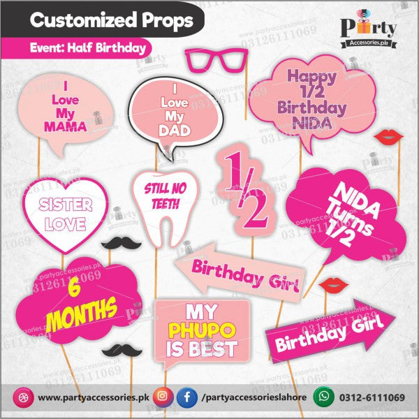 Customized Half Birthday party Photography Props