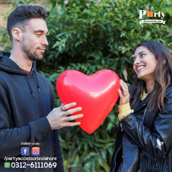latex red heart balloons 