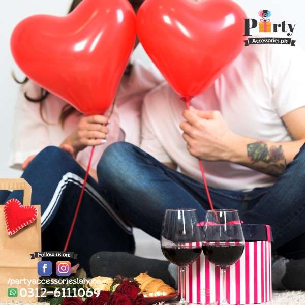 red heart balloons latex 