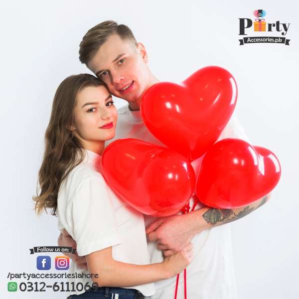 heart balloons in red color
