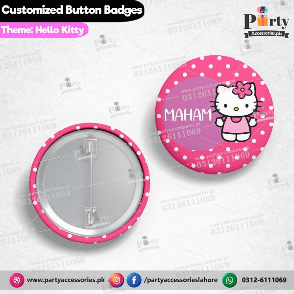 Hello Kitty birthday theme customized button badge