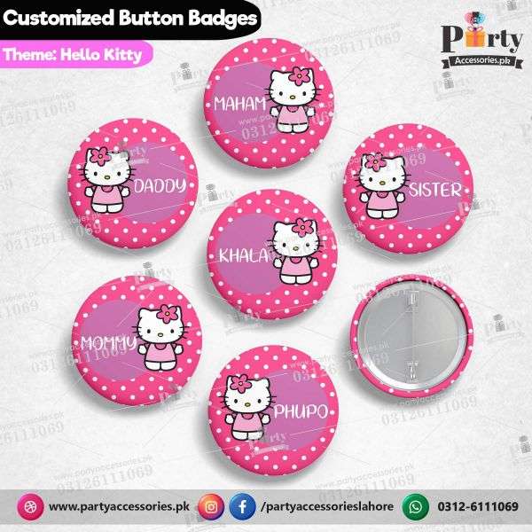 Customized Hello Kitty theme button badges