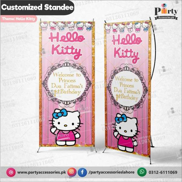 Customized Welcome Standee for Hello Kitty theme party