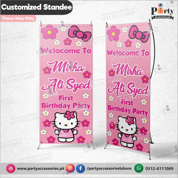 Customized Welcome Standee for Hello Kitty theme party