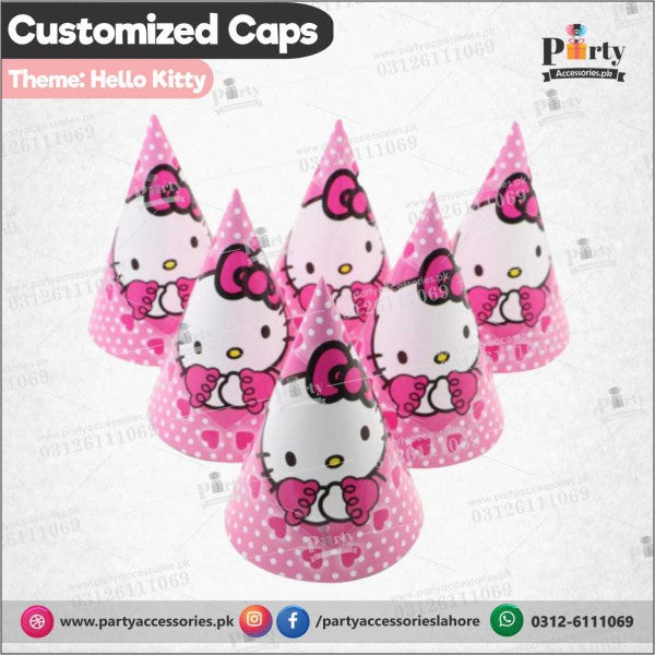 Customized caps in hello kitty theme birthday party