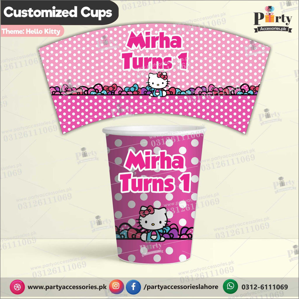 Customized disposable Paper CUPS for Hello Kitty theme party