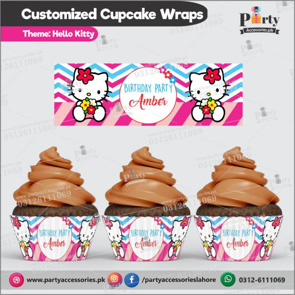 Customized hello kitty theme Cupcake wraps 